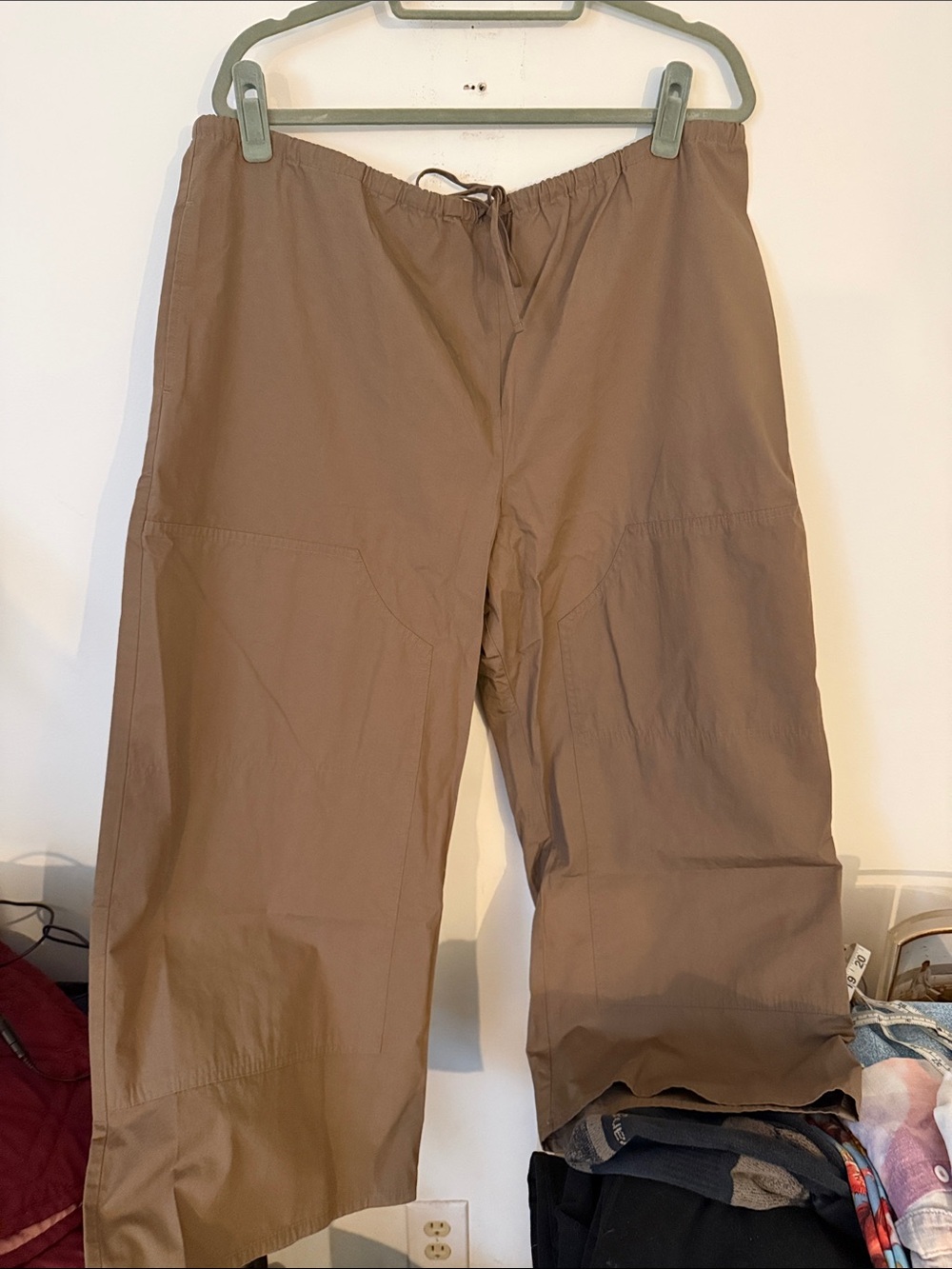J. Crew Wide-Leg Drawstring Pants in Taupe